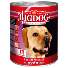 Влажный корм для собак БигДог (BigDog), Говядина с рубцом, 850г