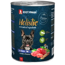 Влажный корм для собак ЗООГУРМАН «Холистик» (Holistic), Ягнёнок с рисом и овощами, 350г