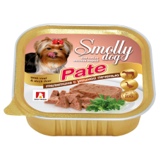 Влажный корм для собак СмоллиДог патэ (Smolly dog pate), Телятина с утиной печенью, 100г