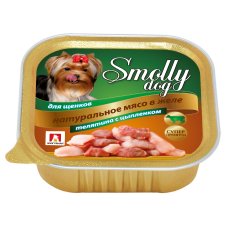 Влажный корм для собак СмоллиДог (Smolly dog), Телятина с цыпленком для щенков, 100г
