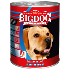 Влажный корм для собак БигДог (BigDog), Мясное ассорти, 850г