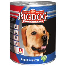 Влажный корм для собак БигДог (BigDog Grain line), Ягнёнок с рисом, 850г