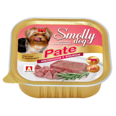 Влажный корм для собак СмоллиДог патэ (Smolly dog pate), Телятина с языком, 100г